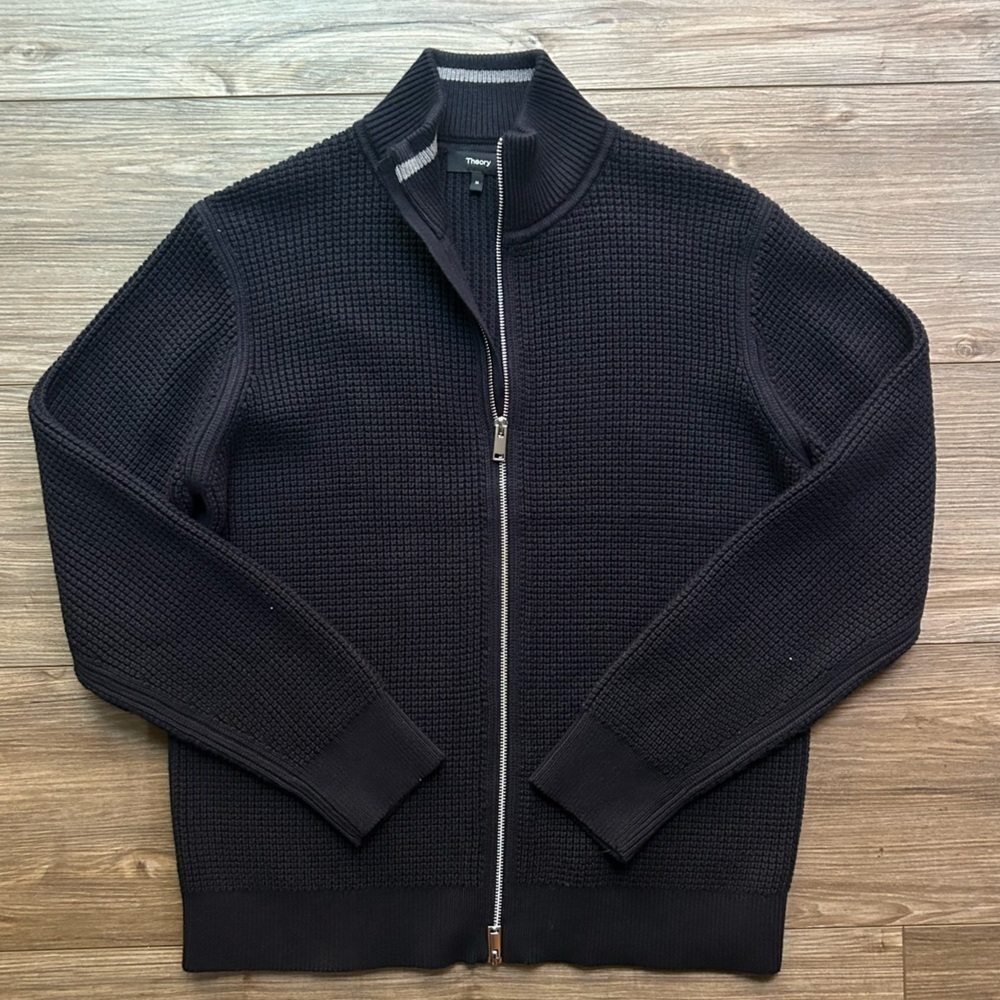 Theory | Gary Full Zip Jacket, Heavyweight Knit in Navy (S)